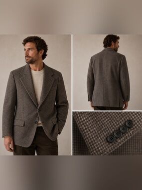 NWOT Vintage The J. Peterman Wool Havana Blazer Sport Coat 44R Brown Made in USA